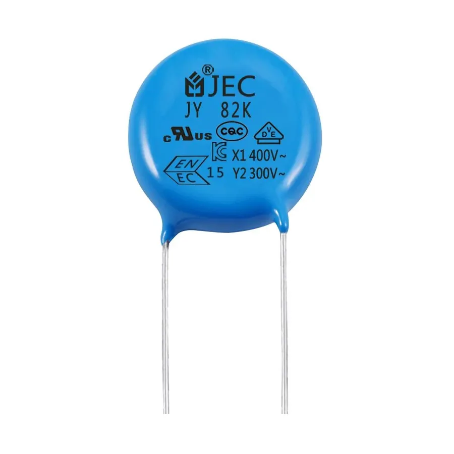 A close-up of a microfarad capacitor.