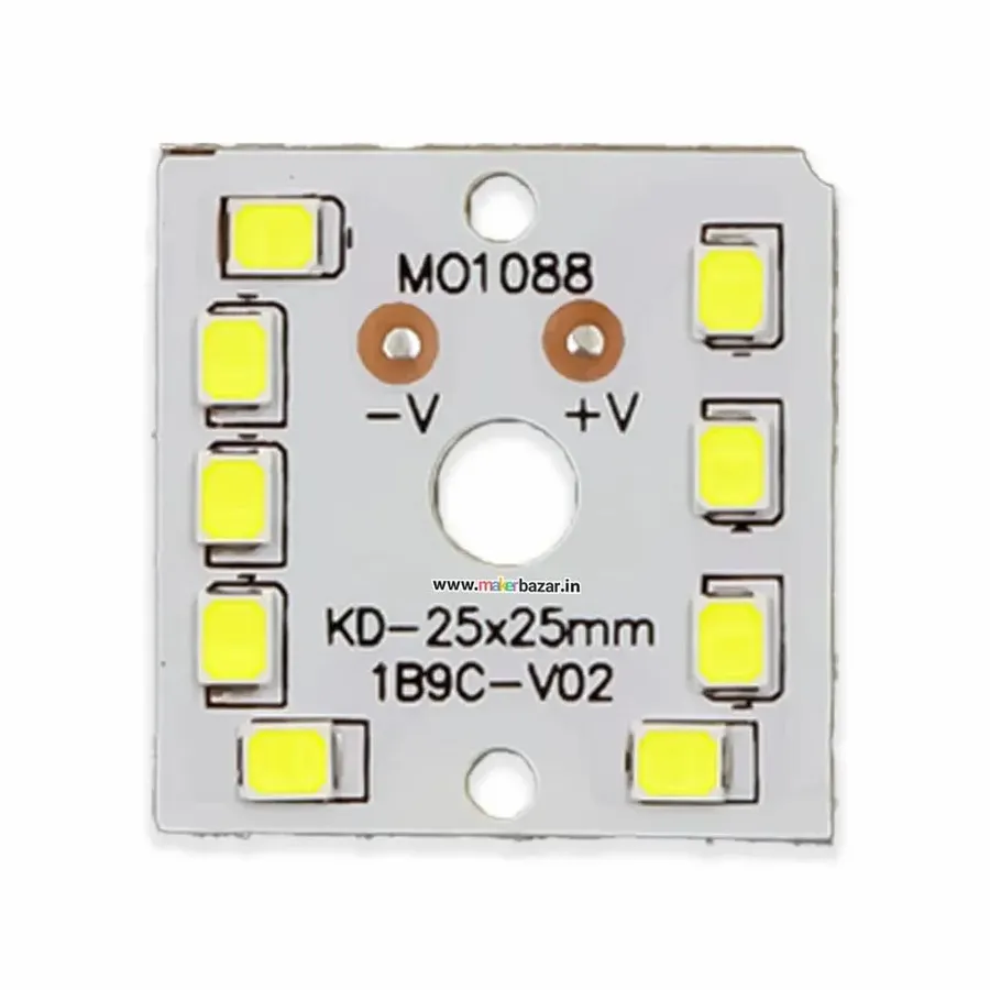 A detailed view of the layers of a 9W MCPCB LED.