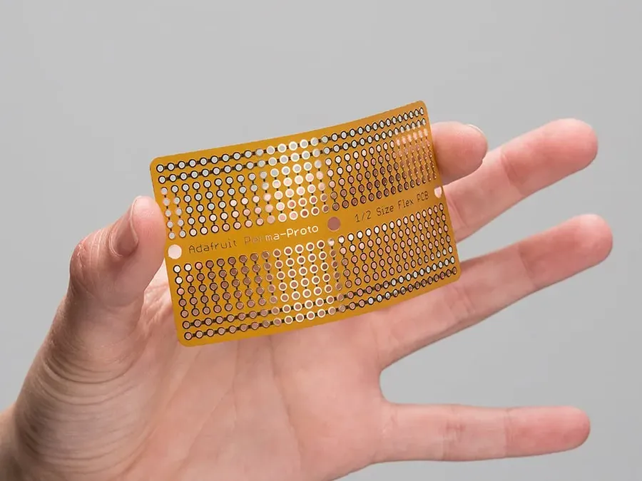 A prototype of a flexible circuit board.