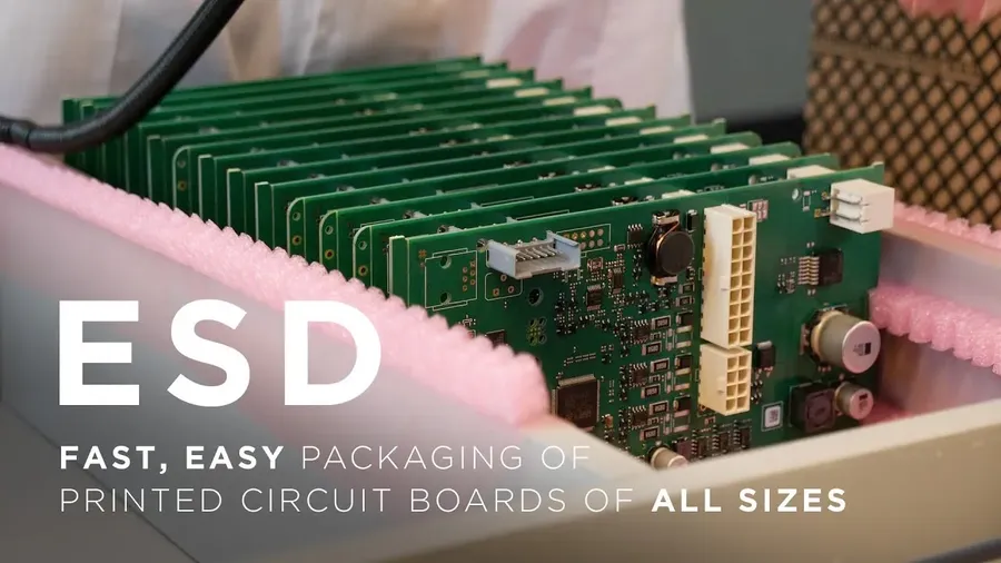 A packaged PCBs ready for shipping.