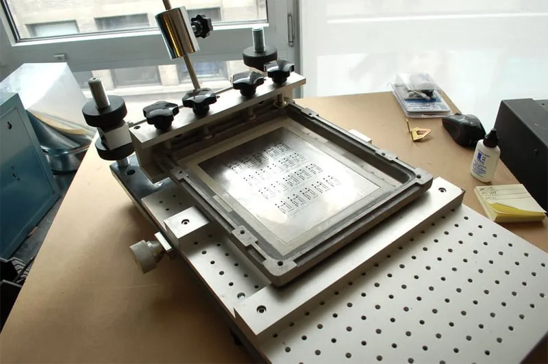 Various equipment used in the manufacturing of PCB stencils.