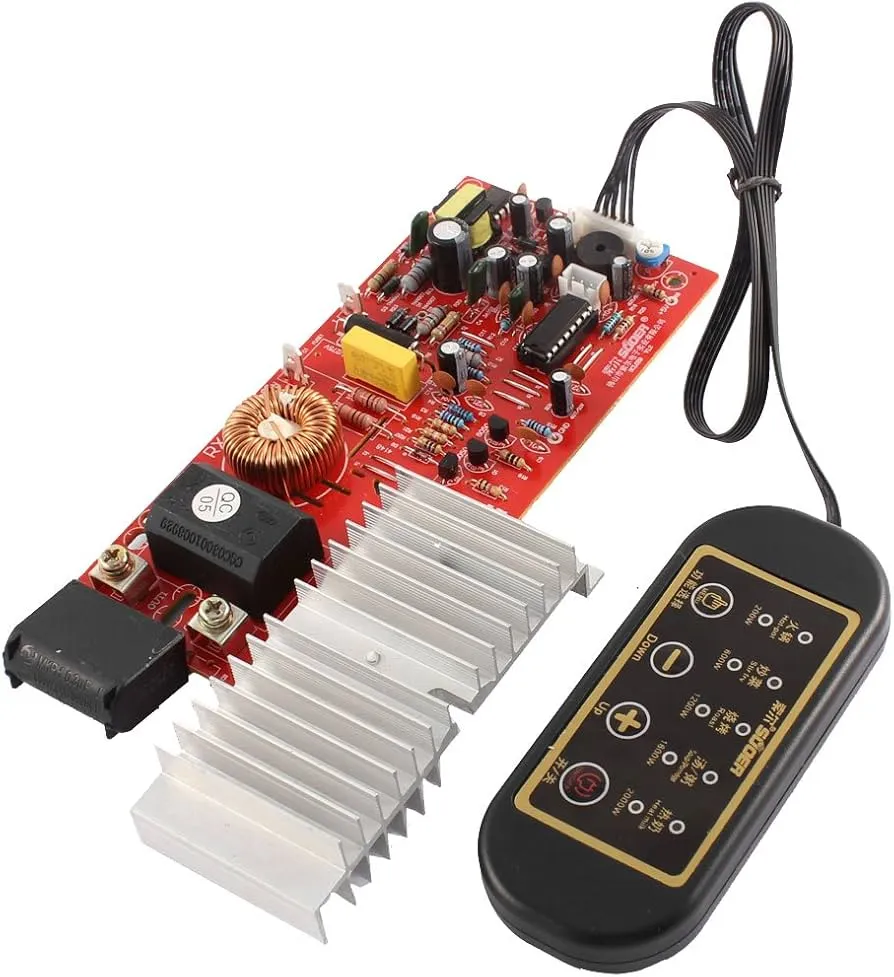 A close-up view of an induction cooker circuit board.