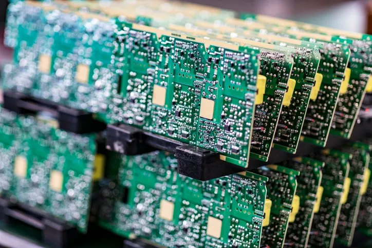 A variety of printed circuit boards with different shapes and sizes.