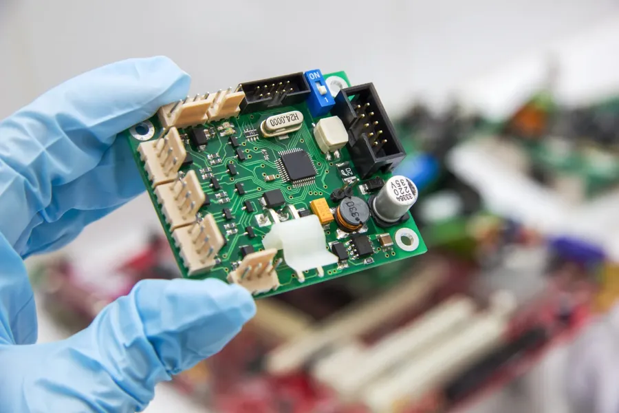 A close-up of a circuit board.