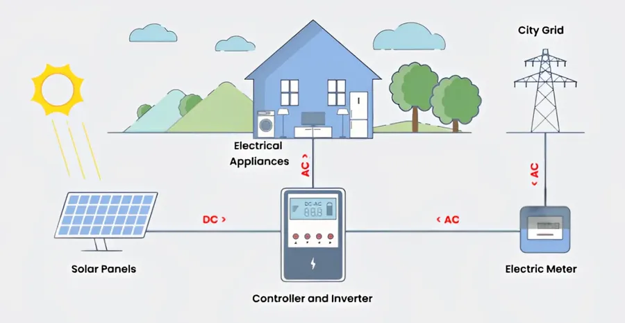 An inverter working as a part of an electrical system.