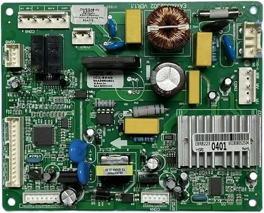 A close-up of an LG inverter PCB board.