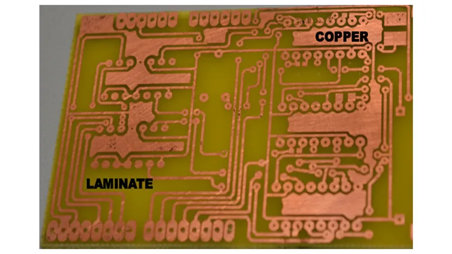 A metal core PCB using a copper substrate.