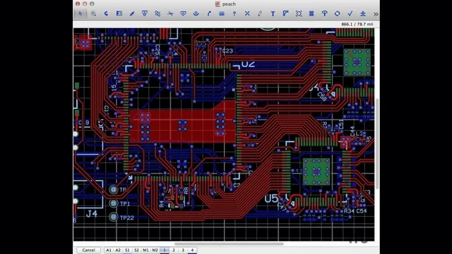 A screenshot of a PCB design software running on a macOS desktop.