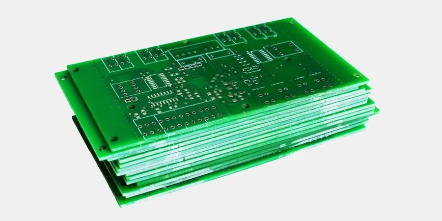 A bare PCB board before assembly