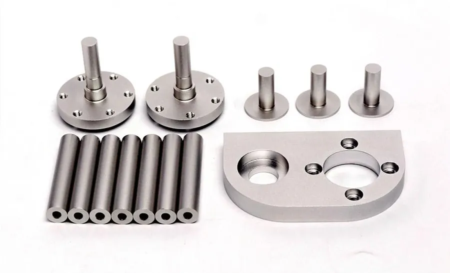 Various parts created by CNC machining.