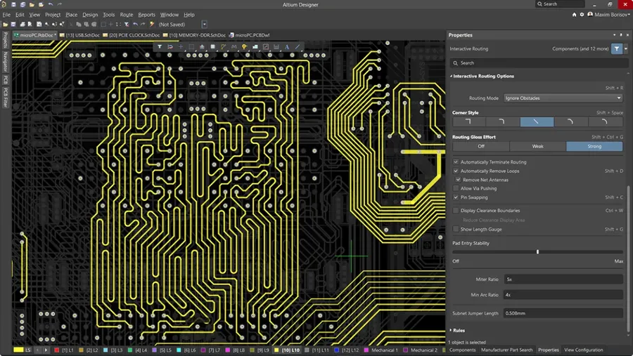 A screenshot of the Altium Designer software interface with a PCB design project open.