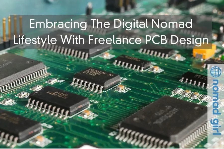 A person working as a freelance PCB designer in a home office.
