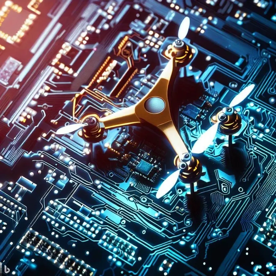 A complex multi-layer PCB board with many components.