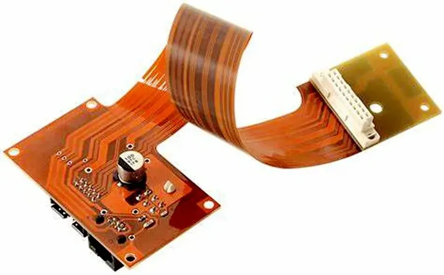 A variety of different types of flexible circuit boards, showcasing different designs and complexities.