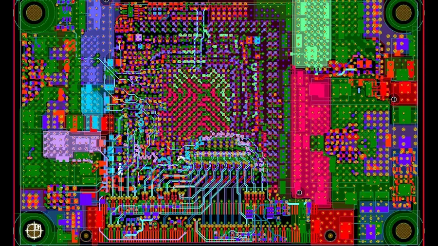 A PCB design project in various stages within CircuitMaker, from schematic to layout.