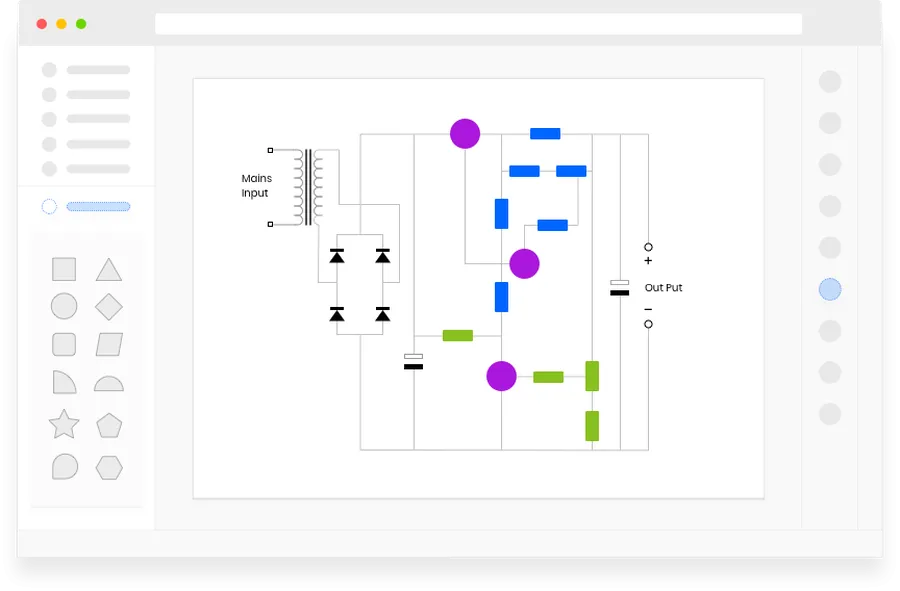 Schematic capture window within CircuitMaker software.