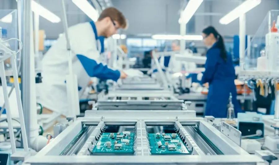 An overview of a PCB manufacturing facility.