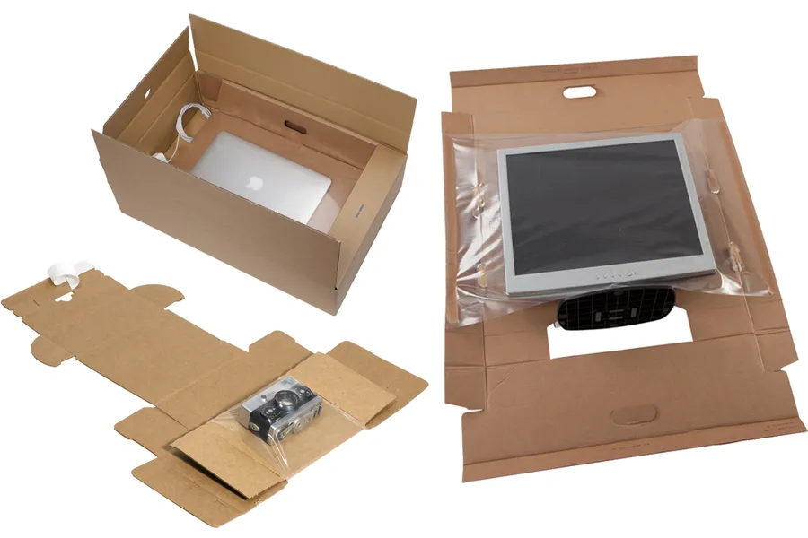 Various packages ready to be shipped, presumably containing electronic components.