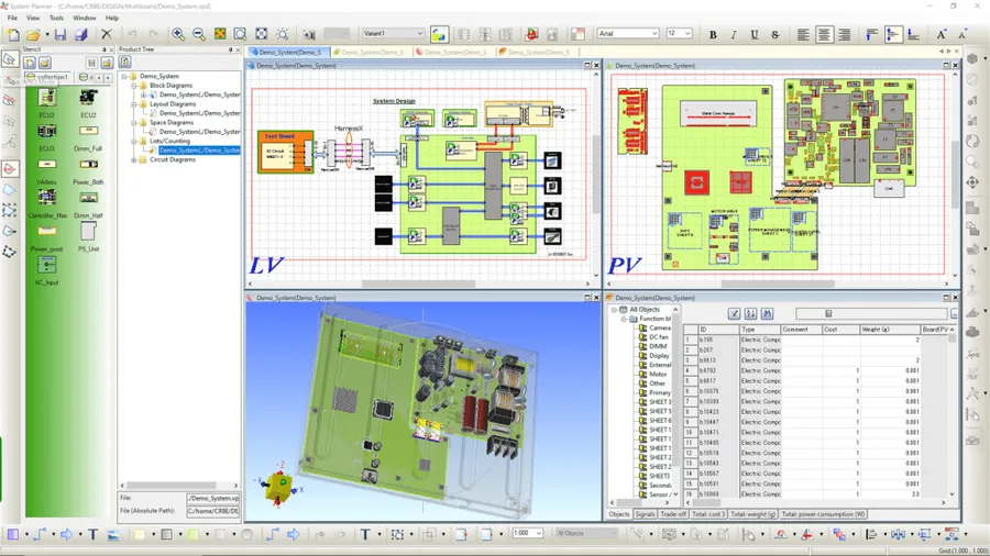 Screenshot of the Zuken CR-8000 software interface displaying a PCB design.