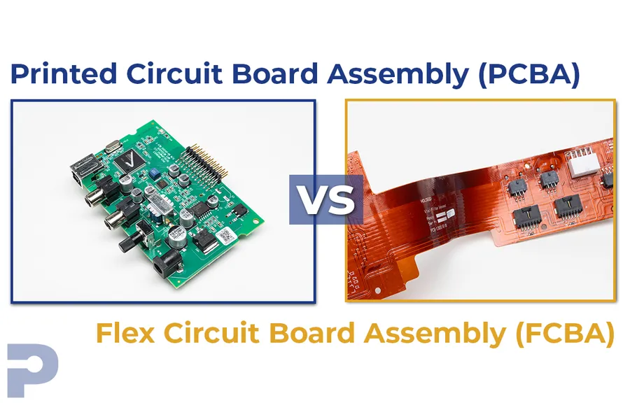 A side-by-side comparison of different types of assembled PCBs.