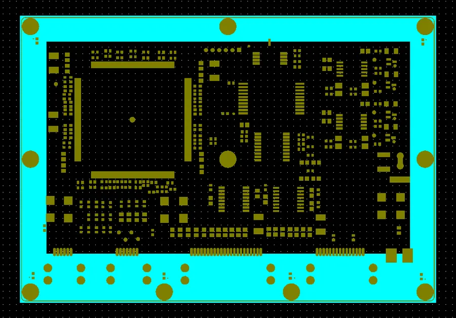 A computer screen displaying a PCB design file and layout.