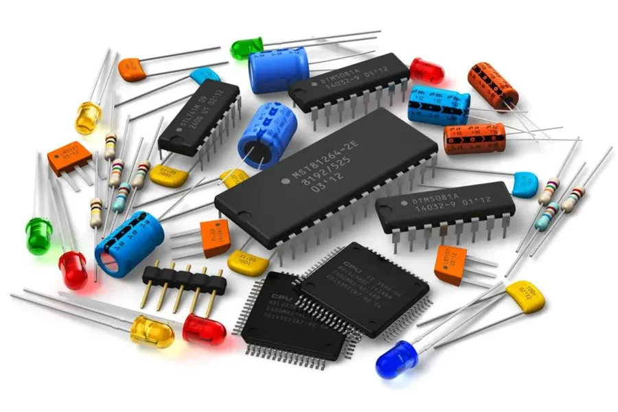 A view of a supply chain showing boxes of components.
