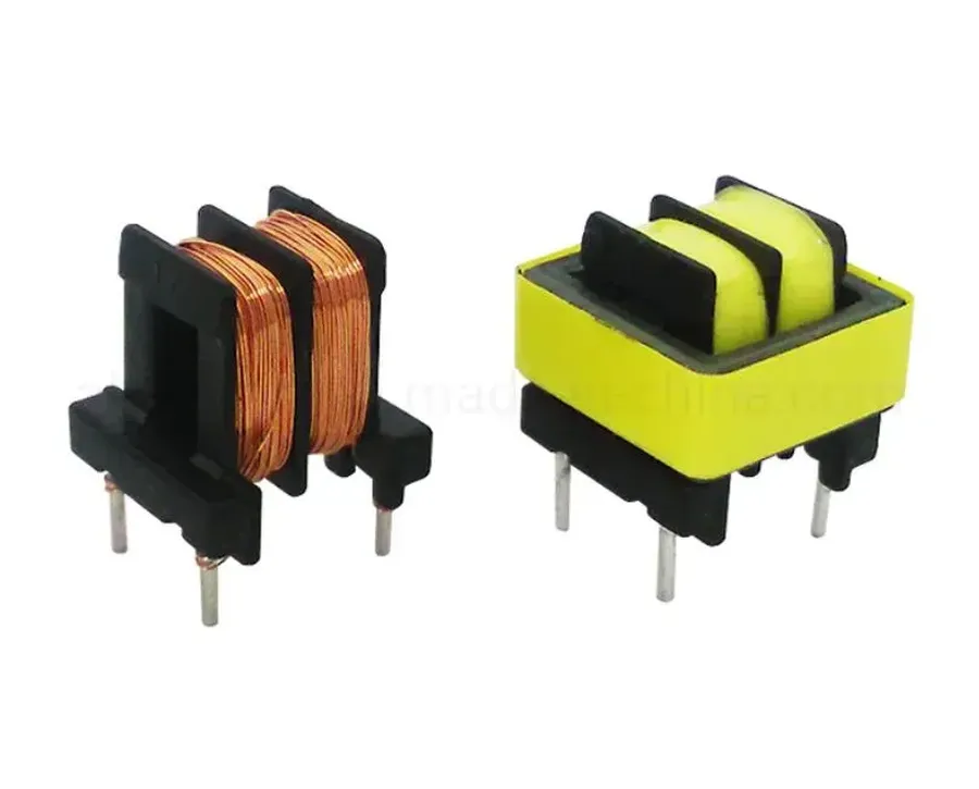 A close-up of a PCB transformer.