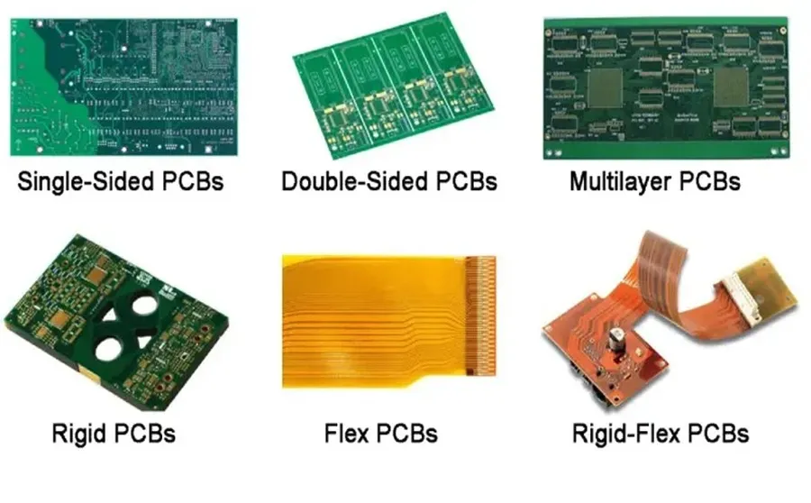 A collection of different types of assembled PCB boards.