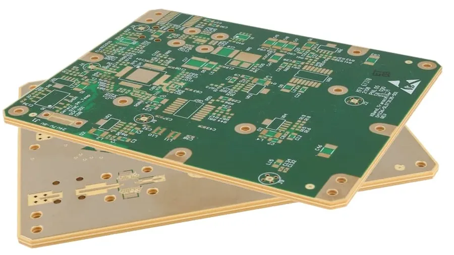 A close-up view of Teflon PCB material.