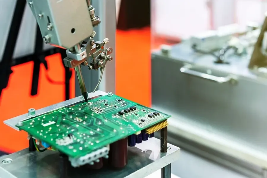 A fully assembled PCBA board