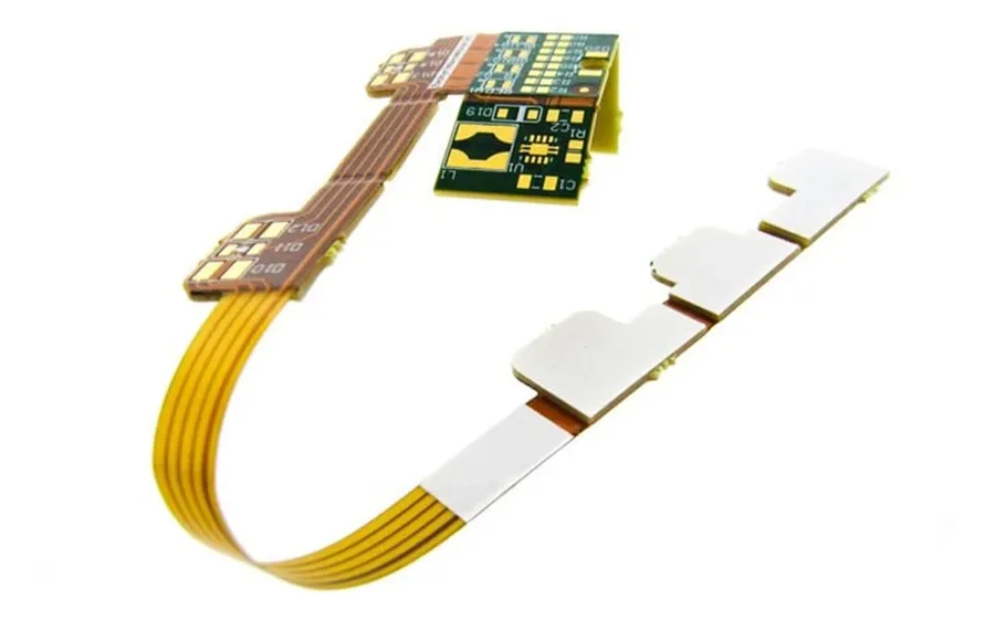 A close-up of a flexible circuit board.
