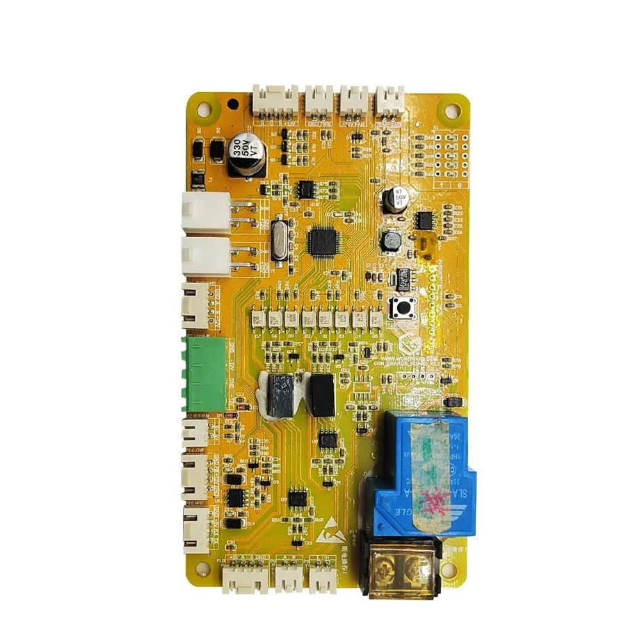 A flexible PCB with embedded components.