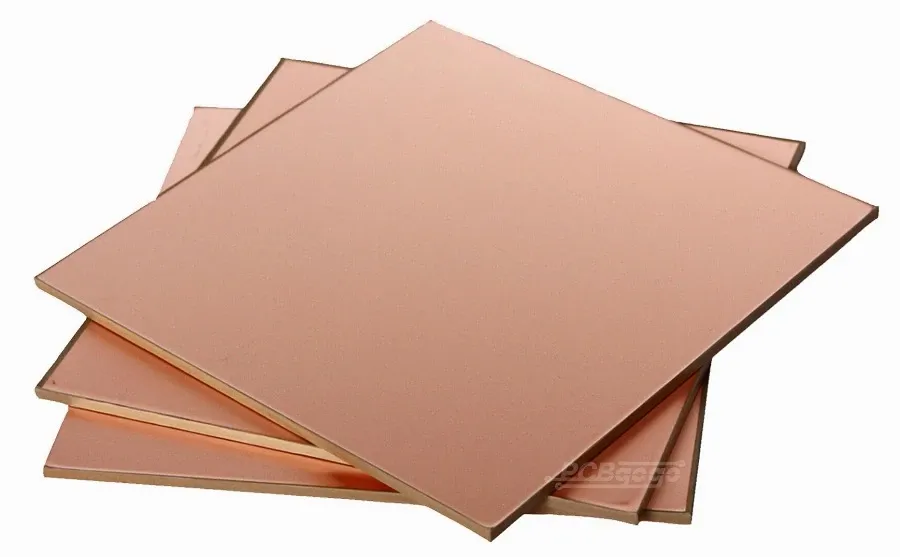 A factory production line manufacturing copper clad boards.
