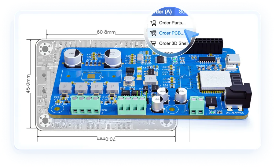 An online interface showing how to order PCBs.