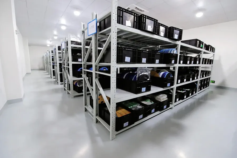 A warehouse storing reels of SMD electronic components.