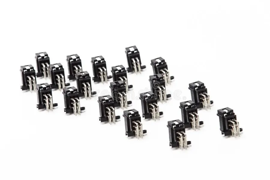 A close-up view of a PCB terminal block.