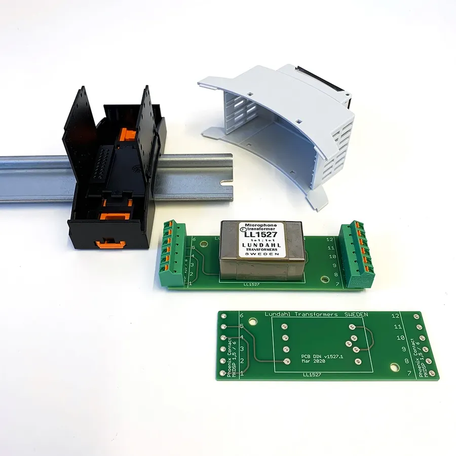 A close-up view of a PCB transformer on a circuit board.