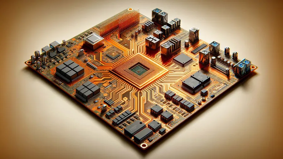 Conceptual image of advanced PCB technologies, such as embedded components.