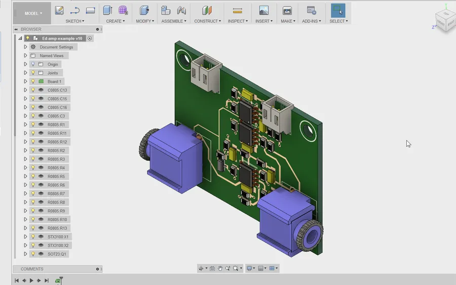 A computer screen showing PCB design software interface.