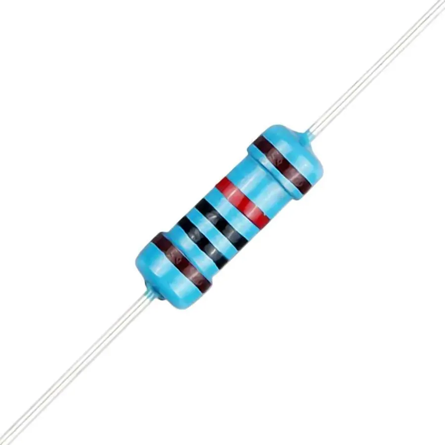 A close-up of a 10k ohm resistor.