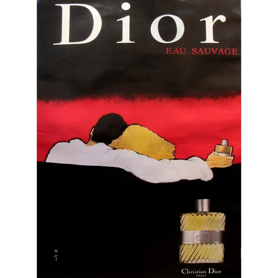 A vintage advertisement of Miss Dior perfume.