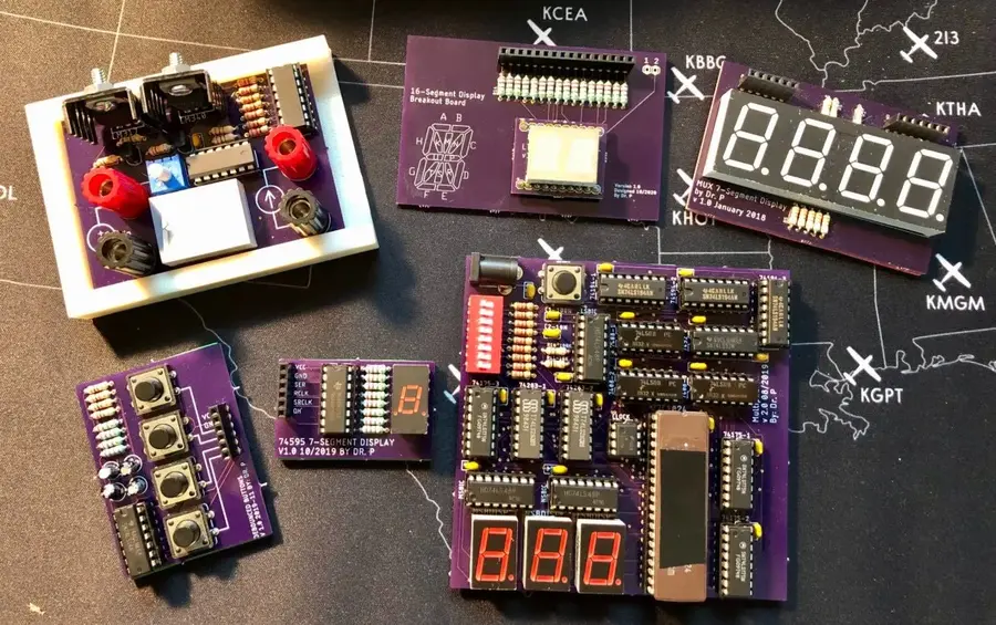 A close-up of a finished PCB designed for hobbyist use.