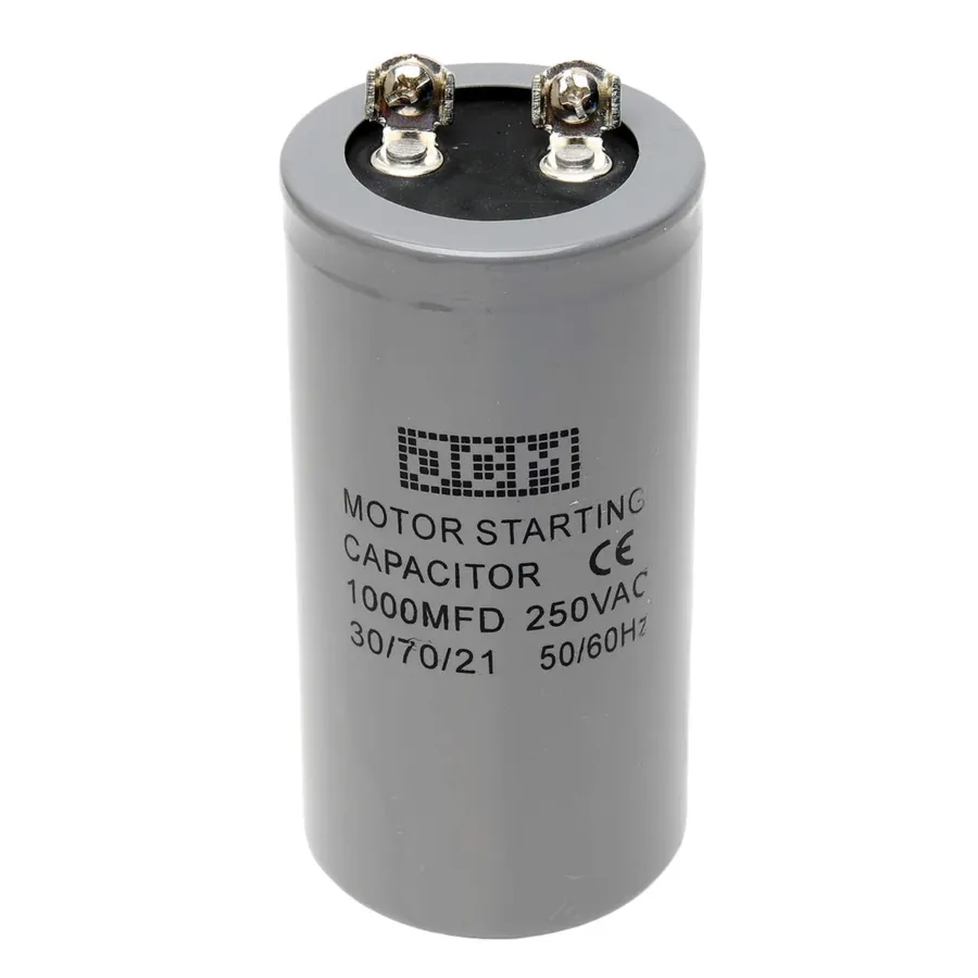 A capacitor connected to a motor starter.