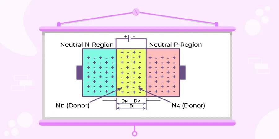 A diagram illustrating the structure of a PN junction diode, showing the P-type and N-type regions.