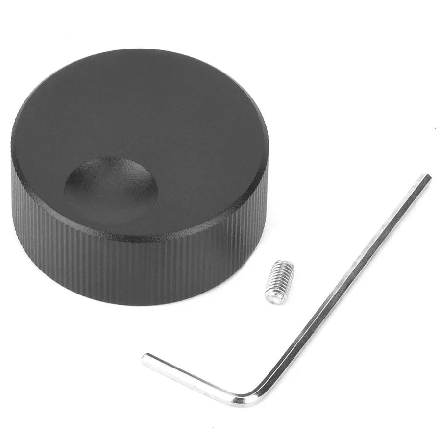A volume knob on a device using a potentiometer.