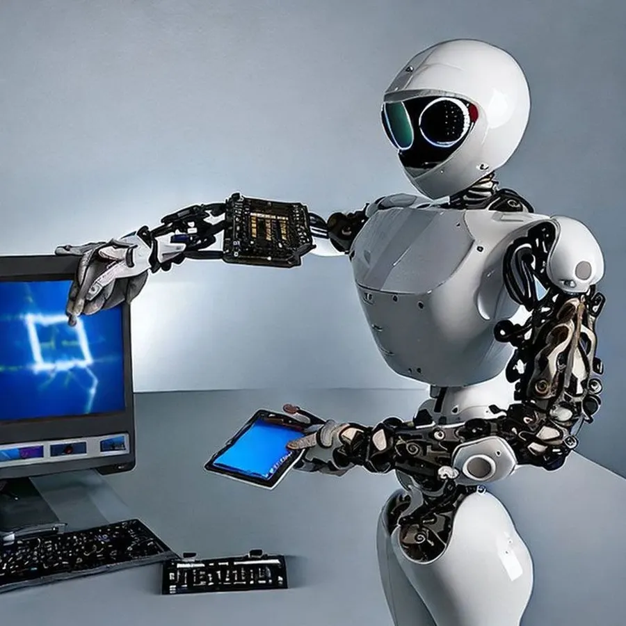 A robot interacting with humans in an everyday setting.