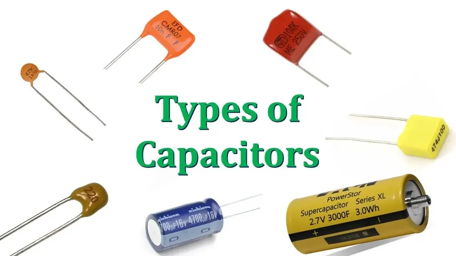 A collection of different types of capacitors.