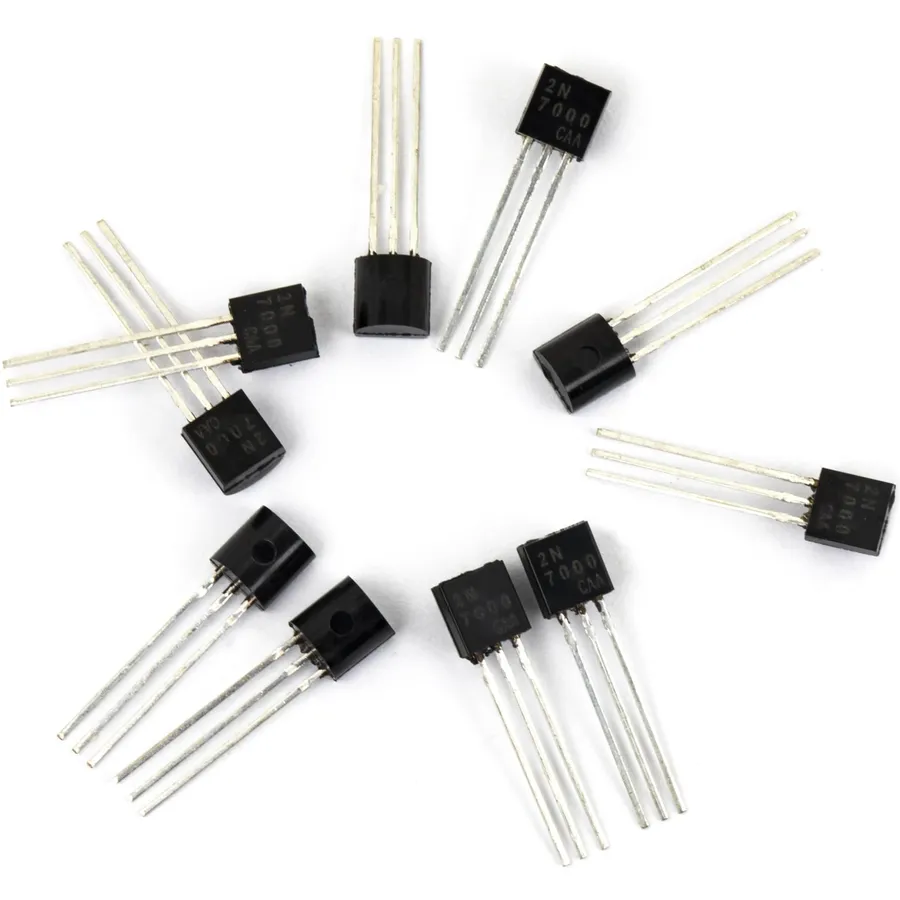 A close-up of a physical MOSFET transistor.