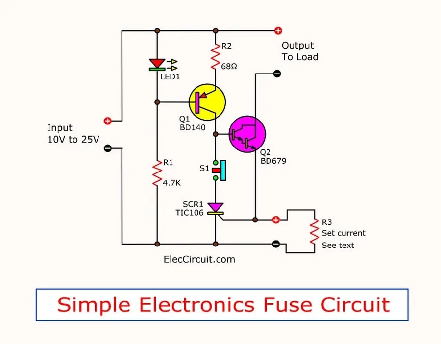 A close-up view of an electronic fuse.