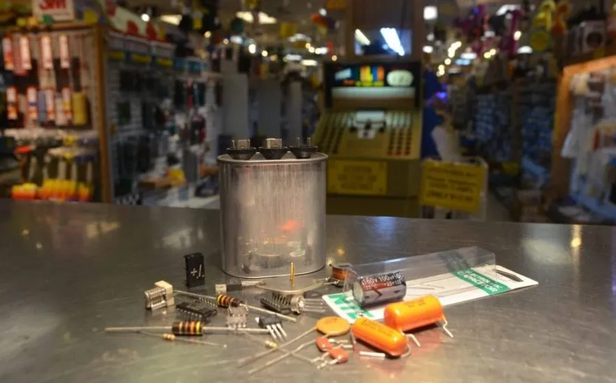 A storefront of a specialty electronics components retailer.